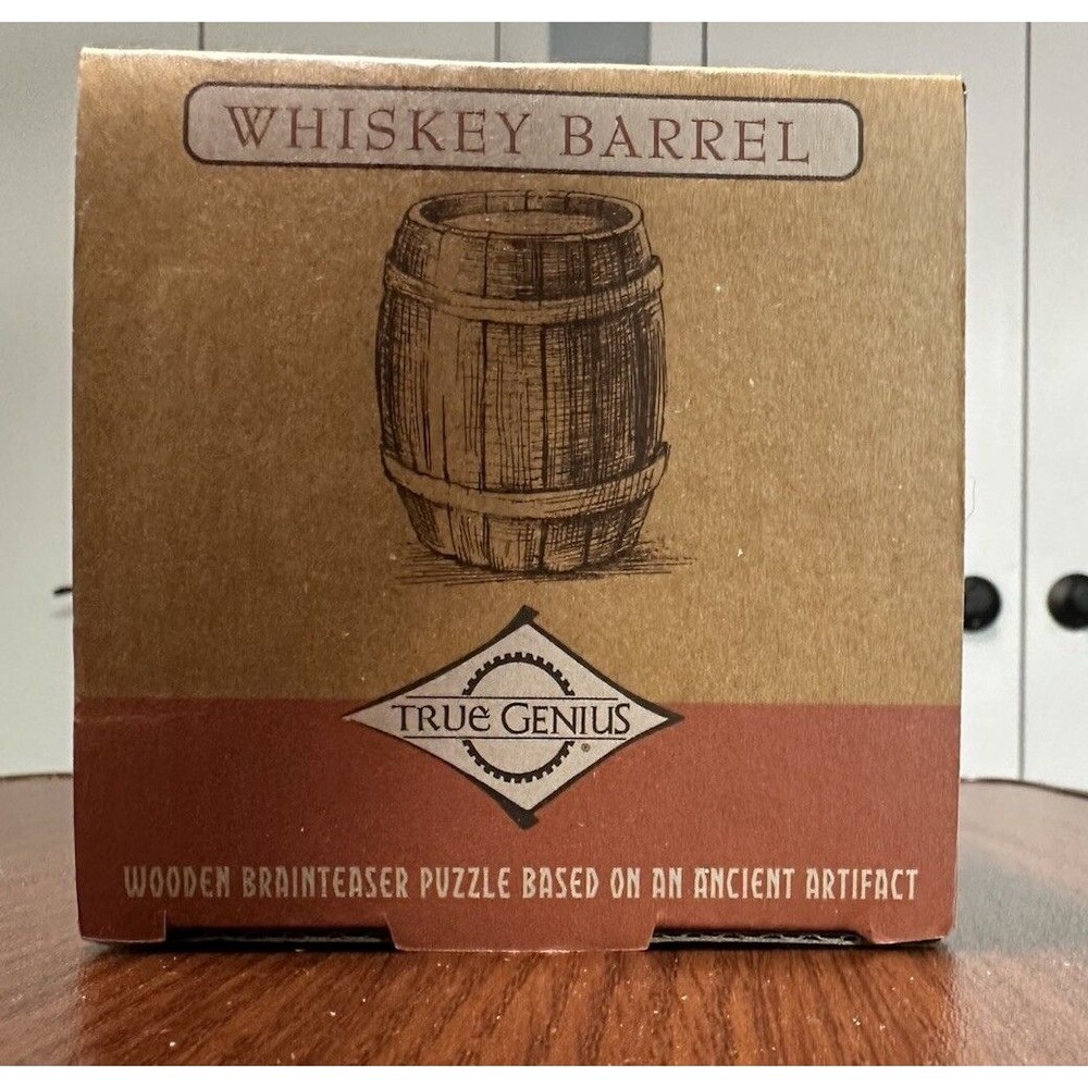 NIB True Genius Whiskey Barrel Wood Brainteaser Puzzle Brand - Picture 2 of 5